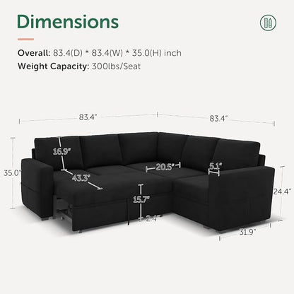 HONBAY Modular Sectional Sleeper Sofa - Image 2