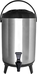 Stainless Steel Insulated Beverage Dispenser – Insulated Thermal Hot and Cold Coffee Carafe – 12 Liter Drink Dispenser with Spigot for Hot Water, Tea & Coffee, Cold Milk, Juice & More BLACK