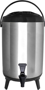 Stainless Steel Insulated Beverage Dispenser – Insulated Thermal Hot and Cold Coffee Carafe – 8 Liter Drink Dispenser with Spigot for Hot Water, Tea & Coffee, Cold Milk, Juice & More BLACK