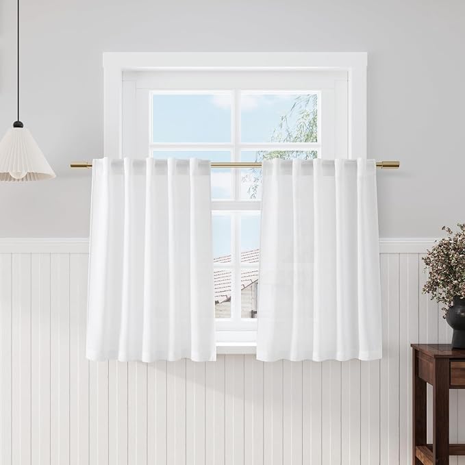 Kitchen Curtains Linen 36 Inch Length by Nanspring