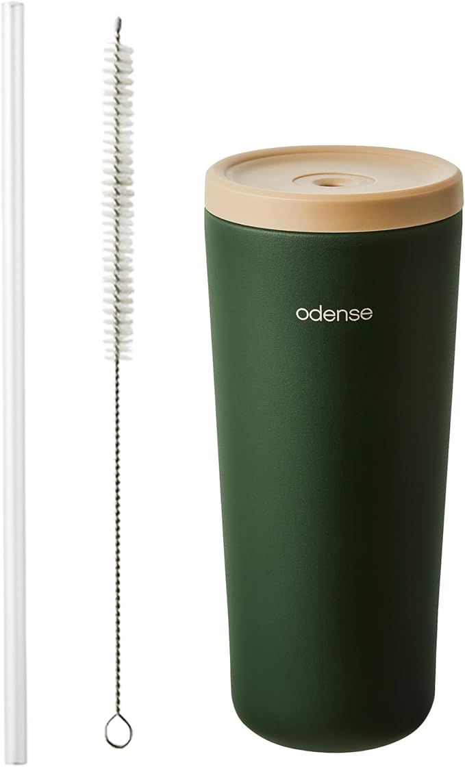 Odense Legodt Straw Tumbler 24oz - Double Stainless Vacuum Insulated Tumbler with Lid & Straw - Travel Mug, Water Bottle for Iced Coffee & Iced Tea, Cold Drinks, Dishwasher Safe(Sweet Pumpkin)