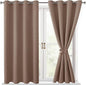 Blackout Curtains for Bedroom, Cappuccino, 52 x 45 Inch, 2 Panels | Thermal by Hiasan