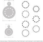 NAKLEO Coffee Stencils and Cookies Decoration 14Pcs 2.8”x2.8” and 4.3”x4.3”, Reusable Plastic Baking Templates, Circles Ornament Border, Barista DIY Art Craft, Capuccino Latte Chocolate Cake Biscuit