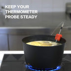 Pot/Cup Clip for Thermometers - Silicone, Non-Scratch, Hand-Free Cooking, Heat Resistant - Compatible with Most Probe Sizes - Great Gift Idea