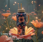 Coldest 40 oz Tumbler with Handle and Straw - 100% Leak Proof Insulated Tumbler with Lid and Straw (3 Lids) - Stainless Steel Tumblers for Women & Men - Cup Holder Friendly Base, 46 oz (Black Luna)