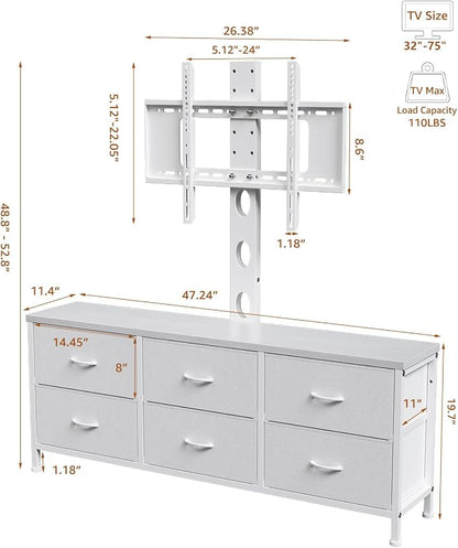 TV Stand with Mount, Fabric Dresser with 6 Drawers - Image 2