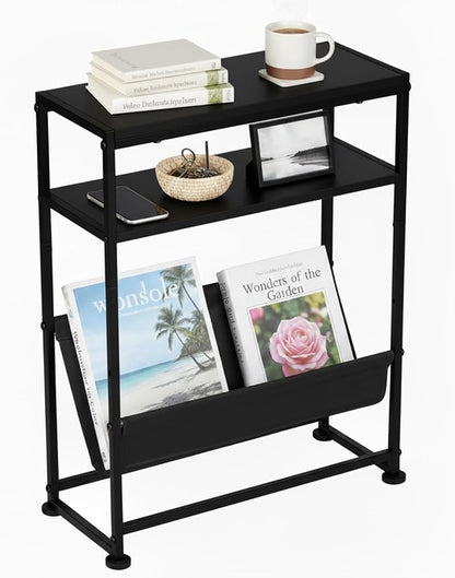 Narrow End Table for Small Spaces by Zexvida