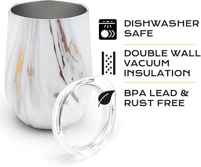 BALIBETOV 5 pcs large Yerba Mate Cup and Bombilla Kit, Includes one 12 oz Yerba Mate Gourd with Lid, Two Bombillas Mate Straw and one cleaning brush | Stainless steel | Double Walled