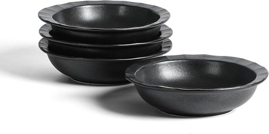 Stone Lain Oasis 4-Piece Pasta Bowl Set Stoneware, Black
