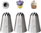 Large Closed Star Piping Tip C10,Cake Decorating Tip for Churros,Meringue,Shells,Stars,Rosettes,Flower,3 Pcs