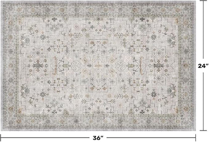 Washable 2x3 Throw Rugs for Entryway, Front Door Mat, Low Pile Non-Slip Small - Image 2