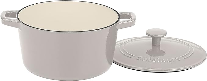 Cuisinart Chef's Classic Enameled Cast Iron Round Covered Casserole (Linen, 3- Quart)