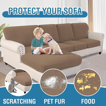 H.VERSAILTEX Sectional Couch Covers 4 Pieces Sofa Seat Cushion Covers L Shape - Image 7