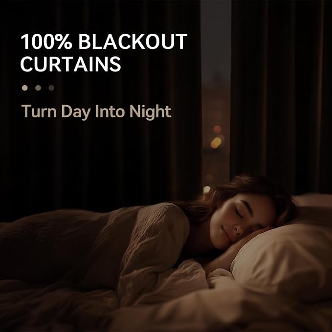 Faux Linen Total Blackout Curtains - Image 2