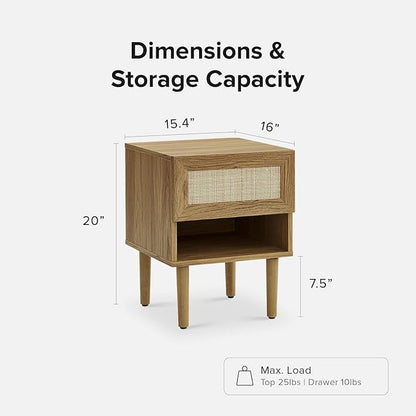 mopio Haylee Rattan Side Table, Small Accent Tables - Image 2
