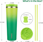 BJPKPK 34oz Tumbler With lid And Straw Stainless Steel Travel Coffee Mug Insulated Tumblers Cups,Bamboo Grove