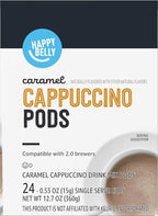 Amazon Brand - Happy Belly Cappuccino Coffee Pods Compatible with K-Cup Brewers, Caramel Flavored, 24 Count (Pack of 2)