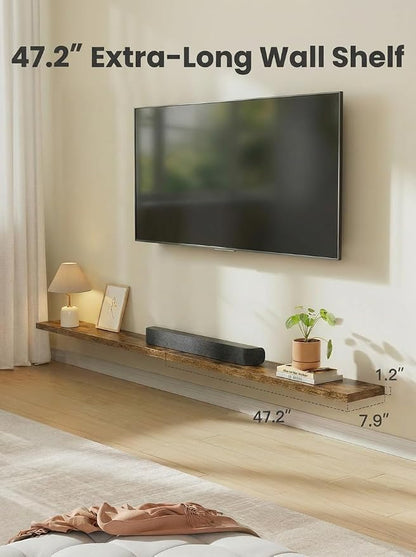 AMADA HOMEFURNISHING 47.2" L Floating Shelves, Wall Shelves Set of 3 - Image 4