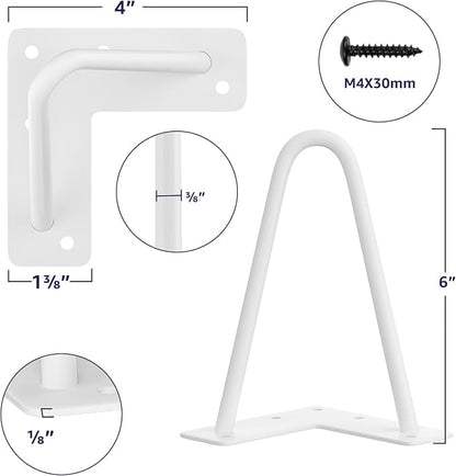 SMARTSTANDARD 6 Inch Heavy Duty Hairpin Furniture Legs, Metal Home DIY Projects - Image 2