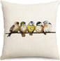 RABUSOFA 16x16 Watercolor Birds Pillows Decorative Throw Pillows Hand-Painted by RABUSOFA