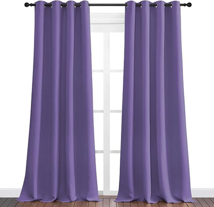 NICETOWN Lilac Purple Blackout Curtains 108" Long, 2 Pieces - Image 2