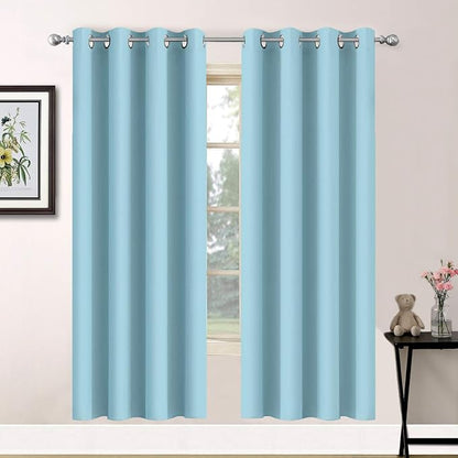 Yakamok Room Darkening Curtains 52x63 inch Length Sky Blue-Living Room | 2 by Yakamok