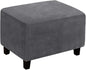Ottoman Cover, Stretch Rectangle Velvet Ottoman Slipcovers of Foot Stool by LiveGo
