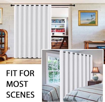 H.VERSAILTEX White Curtains for Sliding Glass Door Room Divider Curtains Noise - Image 2