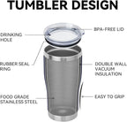 DOMICARE 20oz Tumbler with Lid Stainless Steel Tumblers Bulk, Double Wall Vacuum Insulated Coffee Travel Mug Powder Coated Tumbler, 8 Pack Navy