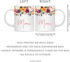 Andaz Press 11oz. Mother's Day Ceramic Coffee Tea Mug Gift, Fall Autumn Burgundy Orange Peach Flowers Roses Florals, Mimi, 1-Pack, Includes Gift Box, Birthday Christmas Gift Ideas