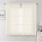 Cream Sheer Curtains 63 Inch Length 2 Panels, Rod Pocket Light Filtering by Lecloud