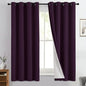 Yakamok Dark Purple 100% Blackout Curtains 63 Inches Long 50" Wide 2 Panels | by Yakamok