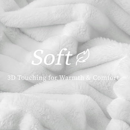 BEDELITE Striped Fleece Throw Blanket, Bright White, Soft Cozy, Lightweight Warm - Image 5
