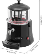 Hot Chocolate Maker Machine, 400W 5L/1.3Gal Electric Stainless Steel Hot Chocolate Dispenser Melting Machine, Commercial Beverage Warmer Coffee Maker for Kitchen Party, Black