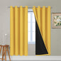 Yakamok Mustard Yellow Blackout Curtains Panels 72 Inches Long, 2 Thick Layers by Yakamok