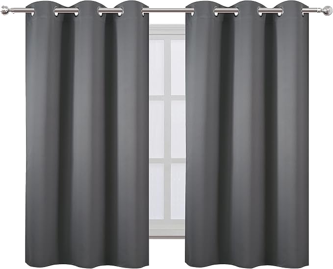Frost Grey Blackout Curtains, 42 x 54 Inch Length, Grommet Bedroom & Living - Image 2