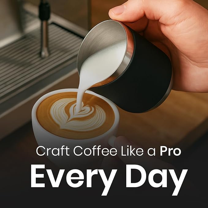 Rattleware Handle Free Stainless Steel Macchiato Pitcher - Perfect For Home, Cafe, Restaurant, Hotel, Office, Or Commercial Use - Steaming And Frothing Pitcher (12 Oz)