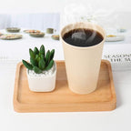 100 Count 12 oz Plant Fiber Disposable Light Brown Paper Coffee Cups, Perfect for Hot Drink, Hot Coffee, Hot Cocoa, Hot Tea, 12oz Water cups