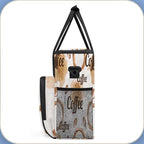 Watercolor Coffee Coffee Maker Carring Bag Coffee Beans Travel Carrying Storage Tote Bag Compatible with Keurig K-Mini or K-Mini Plus Portable Single Serve Coffee Brewer Case with Pockets for K-cup Pods