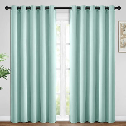 Yakamok Room Darkening Curtains 62x96 inch Length Aqua-Living Room | 2 panels by Yakamok