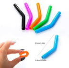 Lazycorner 10 Pcs Metal Straw Reusable 8.5" 6mm Stainless Steel Straws,20oz-32oz, Colorful Drinking Straws with Silicone Tips, 4 Straw Cleaner Brush, 1 Travel Case