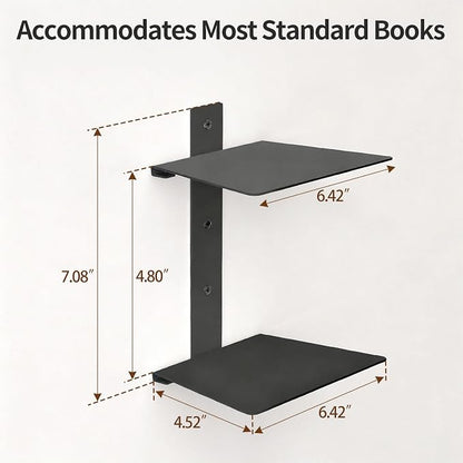 Invisible Floating Bookshelves 4 Tier, Heavy Duty Metal Book Organizer - Image 3