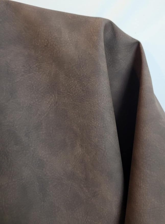 NAT Leathers | Dark Brown Tumbled Nubuck Calf Soft Faux Vegan Leather PU | 10 - Image 4