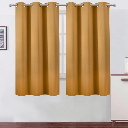 Mustard Yellow Thermal Blackout Curtains/38 x 63 Inch/Set of 2 Panels Room by Lemomo