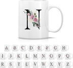 Retreez Initial A-Z Floral Botanical Bouquet Alphabet Monogrammed Monogram Mug 11 Oz Ceramic Tea Coffee Mugs - Appreciation Thank You Wedding Birthday Gifts for her friend coworker sister - N Initial