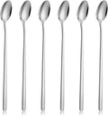 Ice Tea Spoon Set of 6 Stainless Steel Coffee Stirrers Spoons Cocktail Stir Sticks Spoons with Long Handle for Bar Coffee Cocktail