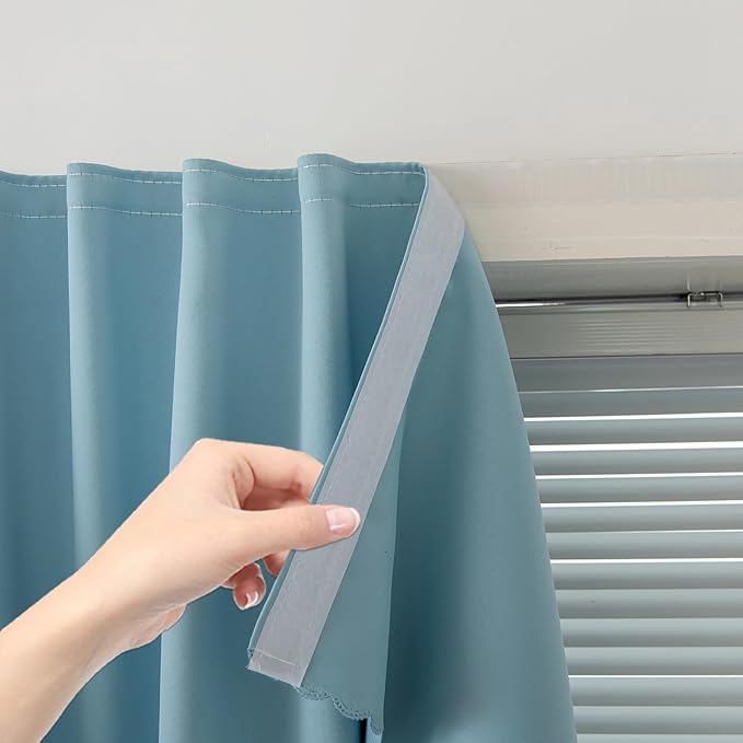 Portable Light Blocking Curtains Self-Stick Design, Removable Adhesive Window by Sovtfides