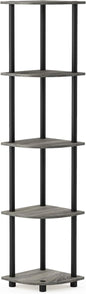 Furinno TURN-N-TUBE Corner Shelf, 5-Tier Corner Bookshelf, Open Storage Shelves by Furinno-FitsYourSpaceFitsYourBudget