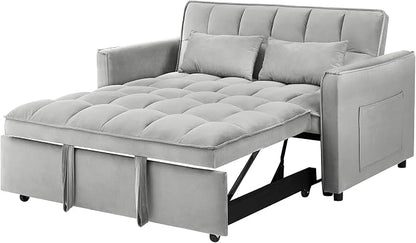 3-in-1 Convertible Sleeper Sofa Bed, 55 inch Small Couch - Image 5