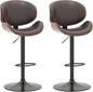 KCC Bar Stools Set of 2, Swivel Adjustable Height Barstools, PU Leather by KCC